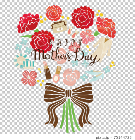 母親節水彩觸摸花和禮品項目花束設計 75144725