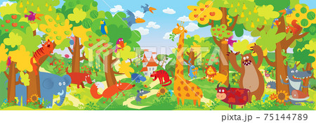 Cute zoo animals. Vector illustration Cute zoo animals. Vector illustration 75144789