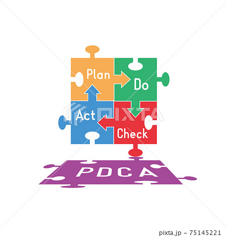 PDCAサイクルのパズルのようなイメージイラスト 75145221