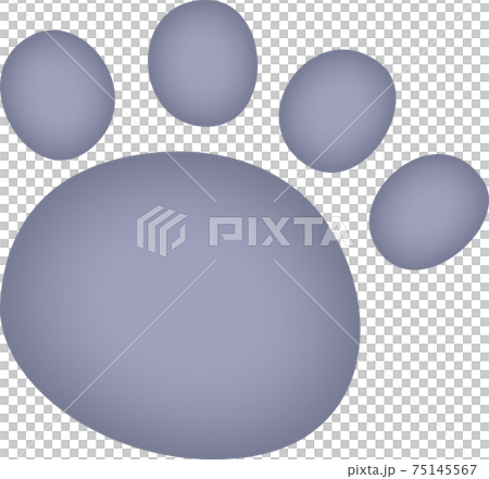 グレーの動物の足跡　水彩画風 75145567