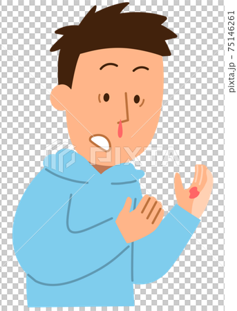 A man who is surprised with a nosebleed A man who is surprised with a nosebleed 75146261
