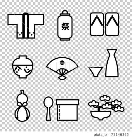 Japanese things icons Japanese things icons 75146335