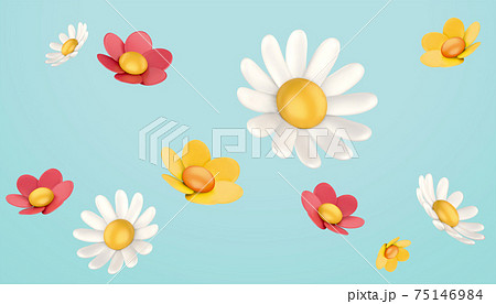 3d colorful daisy flower collection 75146984