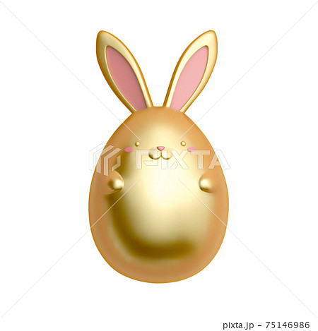 3d gold Easter rabbit 3d gold Easter rabbit 75146986