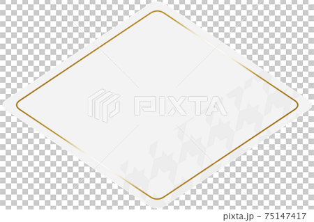 Rhombus frame white & gold partly houndstooth horizontal position 75147417