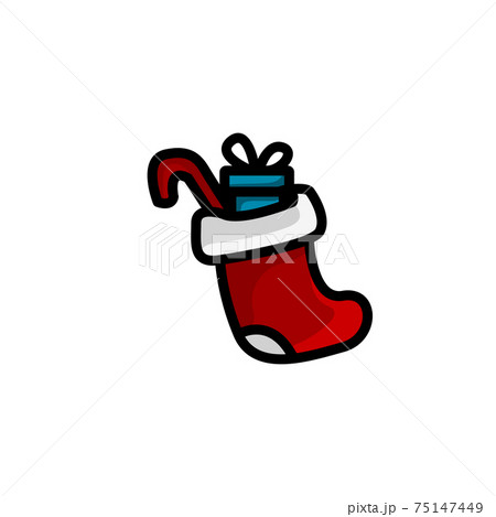socks christmas decoration colorful icon vector illustration 75147449