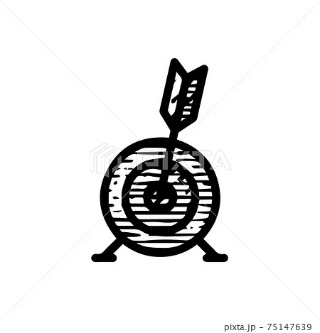 bulls eye target icon hand drawn vector illustration isolated on 75147639