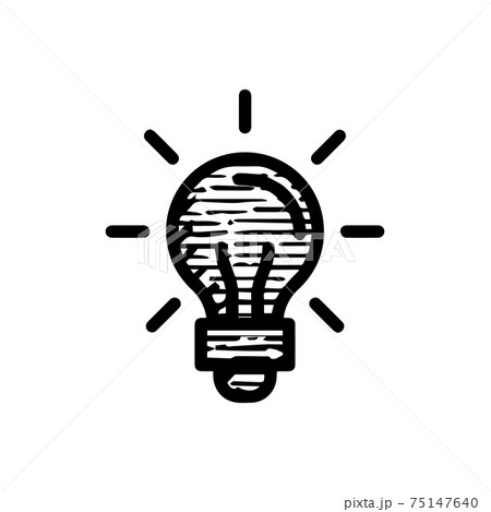 bulb lamp icon hand drawn vector illustration isolated on white 75147640