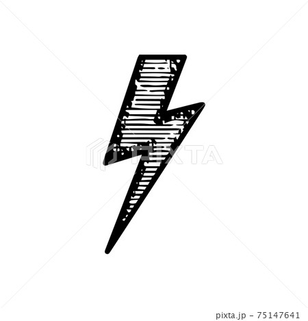 Hand Drawn light bolt icon vector illustration isolated on white 75147641