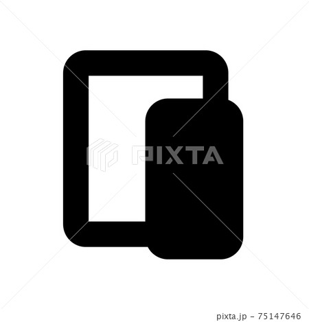 tablet phone symbol flat black line icon, Vector Illustration 75147646