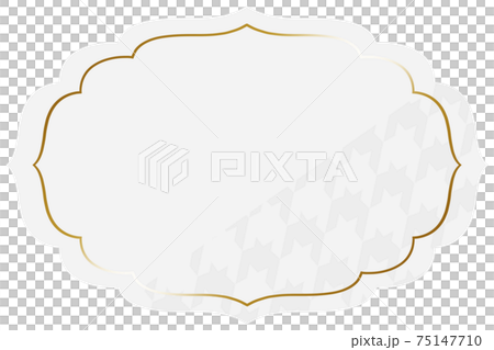 Elegant frame white & gold partly houndstooth horizontal position 75147710