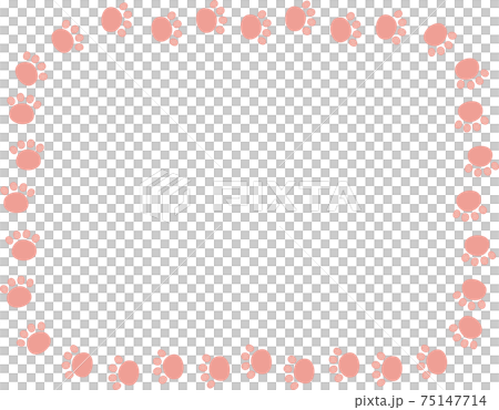 淡粉色動物腳印裝飾框架 淡粉色動物腳印裝飾框架 75147714
