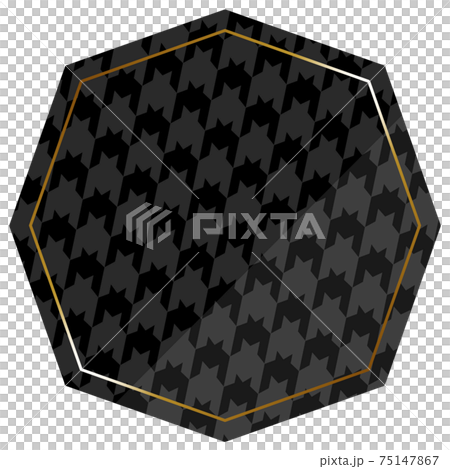 Regular octagonal frame black & gold houndstooth on the entire surface 75147867