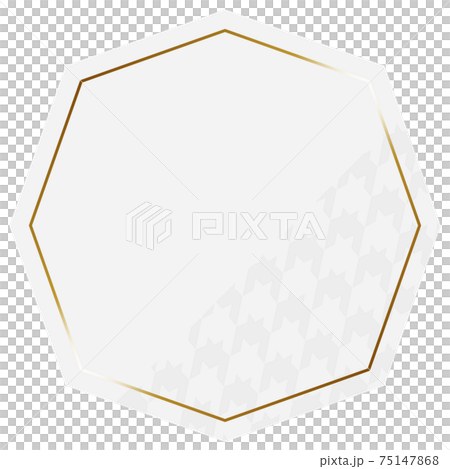 Regular octagonal frame white & gold partly houndstooth 75147868