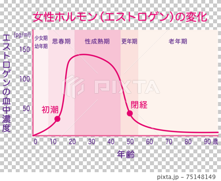 女性ホルモン量の変化　グラフ 75148149