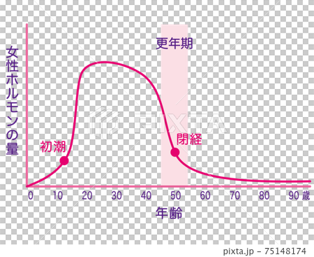 女性ホルモン量の変化　グラフ 75148174