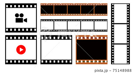 フィルム枠の素材セットのイラスト素材 7514