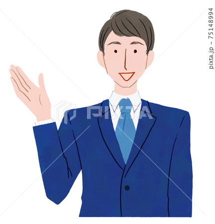 ビジネス 男性 案内 笑顔 ビジネス 男性 案内 笑顔 75148994