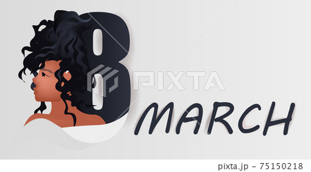 African American Girl With Eight Number のイラスト素材