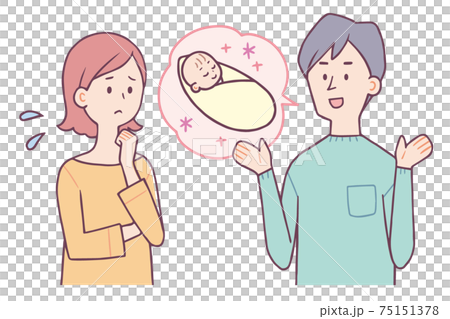 赤ちゃん　相談する女性と男性 75151378