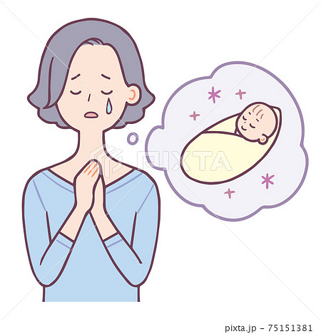赤ちゃん　泣く女性 75151381
