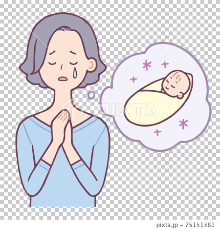 赤ちゃん　泣く女性 75151381