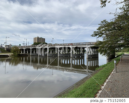 乙川河川敷からの殿橋(愛知県岡崎市) 75152005