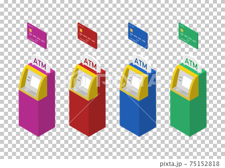 銀行atm キャッシュカード クレジットカードのイラスト素材のイラスト素材