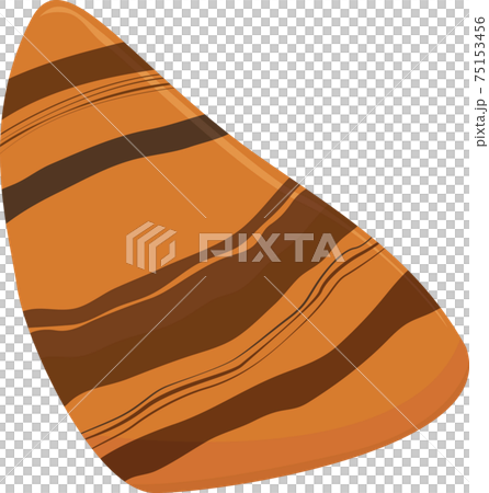 Red tiger eye stone vector gem. Striped stone. 75153456