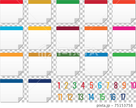 SDGsカラーの付箋フレームセット no.13 75153758