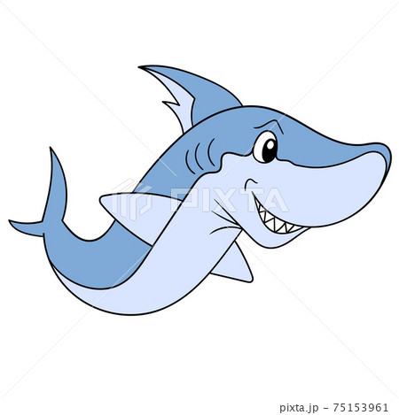 The Giant Fierce Shark Was Swimming In Search のイラスト素材