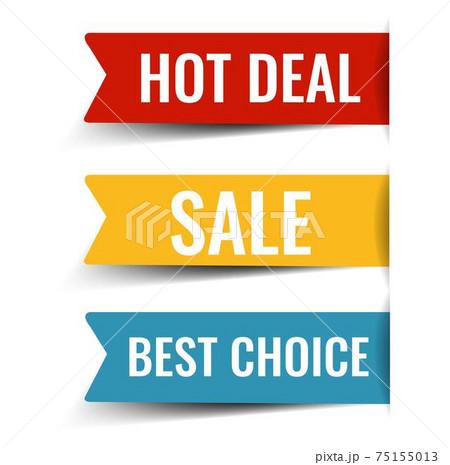 Sale Sticker Big Set Isolated Sale Sticker Big Set Isolated 75155013