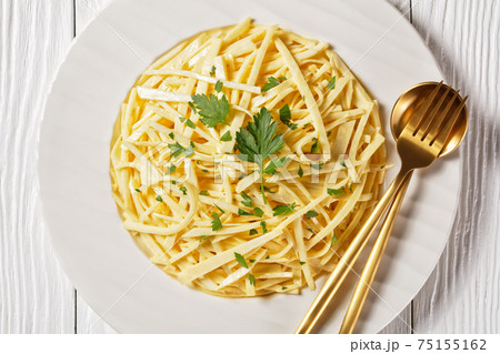 Celery Root salad with mustard dressing, top view 75155162