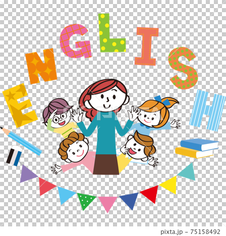 先生と子供達で英語の勉強 75158492