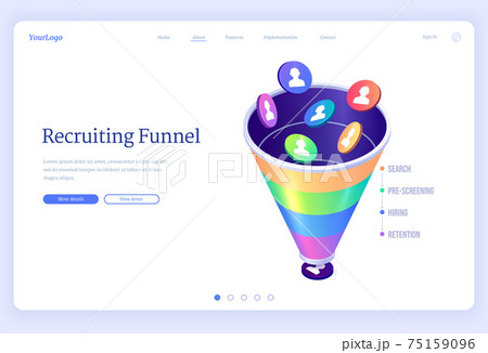 Vector banner of recruiting funnel Vector banner of recruiting funnel 75159096