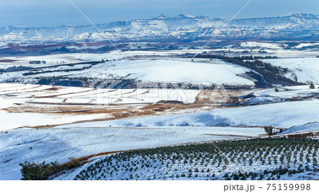Mountains Valley Snow Panoramic Landscape Mountains Valley Snow Panoramic Landscape 75159998