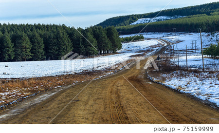 Mountains Dirt Road Trees Snow Landscape Mountains Dirt Road Trees Snow Landscape 75159999