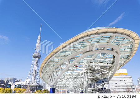 愛知県名古屋市 快晴の名古屋テレビ塔とオアシス21 愛知県名古屋市 快晴の名古屋テレビ塔とオアシス21 75160194