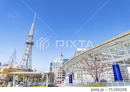 愛知県名古屋市 快晴の名古屋テレビ塔とオアシス21 愛知県名古屋市 快晴の名古屋テレビ塔とオアシス21 75160208