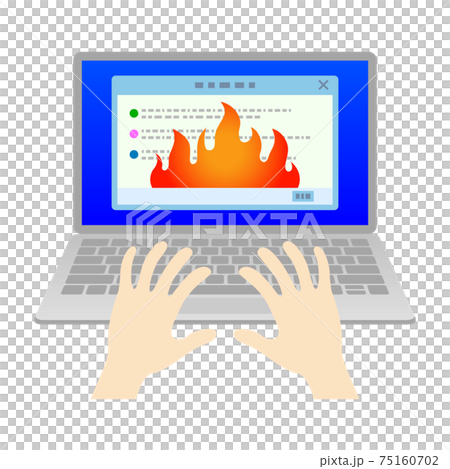 ネット炎上のイラストイメージ 75160702