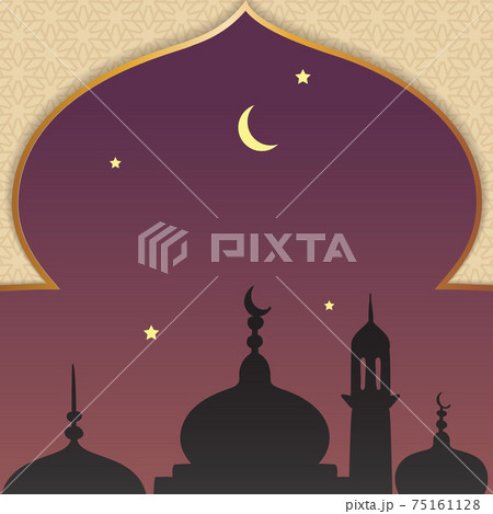 Al-isra wal mi'raj means the night journey of prophet muhammad background template 75161128