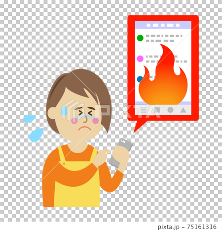 ネット炎上のイラストイメージ ネット炎上のイラストイメージ 75161316