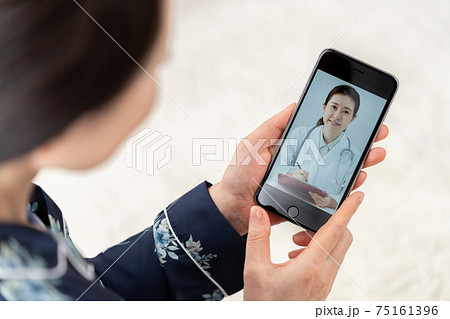 スマートフォンからのオンライン診療　イメージ 75161396