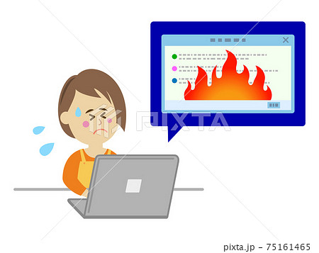 ネット炎上のイラストイメージ 75161465