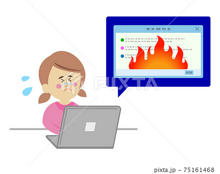 ネット炎上のイラストイメージ ネット炎上のイラストイメージ 75161468