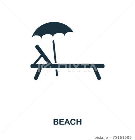 Sunbed icon. Mobile app, printing, web site icon. Simple element sing. Monochrome Sunbed icon illustration. 75161609