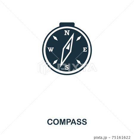 Compass icon. Mobile app, printing, web site icon. Simple element sing. Monochrome Compass icon illustration. Compass icon. Mobile app, printing, web site icon. Simple element sing. Monochrome Compass icon illustration. 75161622