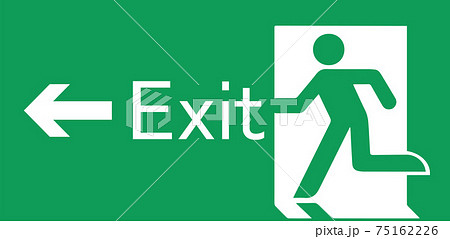Emergency Exit Sign. Vector illustration, flat design 75162226