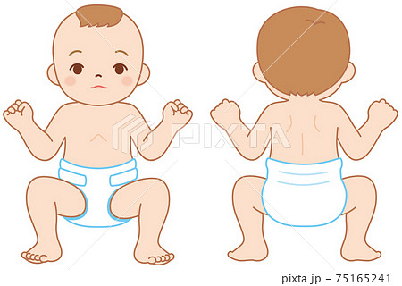 赤ちゃん　おむつ姿　全身 75165241