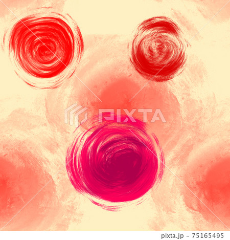Seamless pattern with abstract flowers of red and 75165495